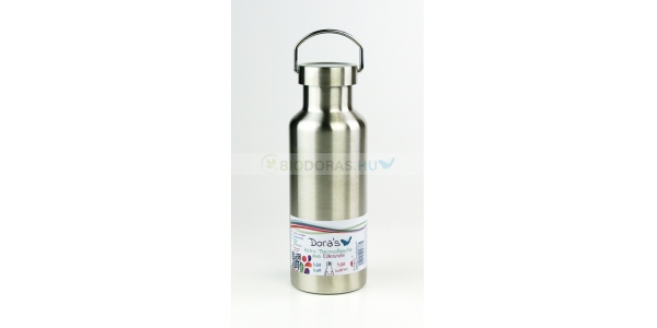 DORAS Retro termosz mozgatható füllel - Szálcsiszolt rozsdamentes acél - 500 ml