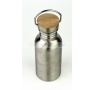 DORAS Retro kulacs mozgatható füllel - Szálcsiszolt rozsdamentes acél, bambusz - 500 ml