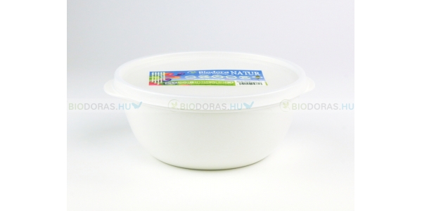 BIODORA Bioműanyag ételtároló doboz fehér színben, szilikonos műanyag tetővel - 1000 ml