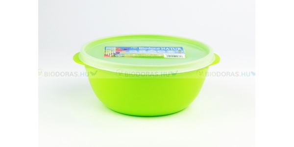 BIODORA Bioműanyag ételtároló doboz neonzöld színben, szilikonos műanyag tetővel - 1000 ml