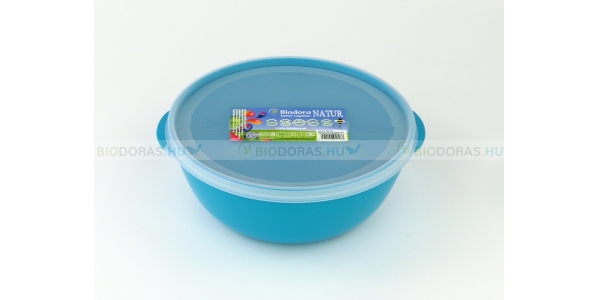 BIODORA Bioműanyag ételtároló doboz kék színben, szilikonos műanyag tetővel - 2000 ml