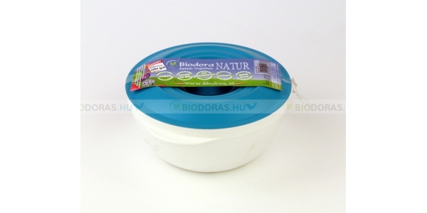 BIODORA Bioműanyag ételtároló doboz fehér színben, kék színű tetővel - 1000 ml