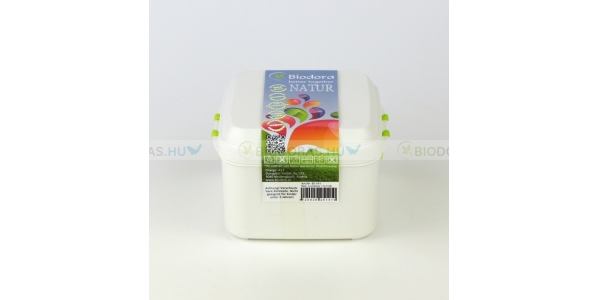 BIODORA Bioműanyag uzsonnás doboz, neonzöld színű visszazáró füllel - 11,9 x 10,9 x 9,8 cm