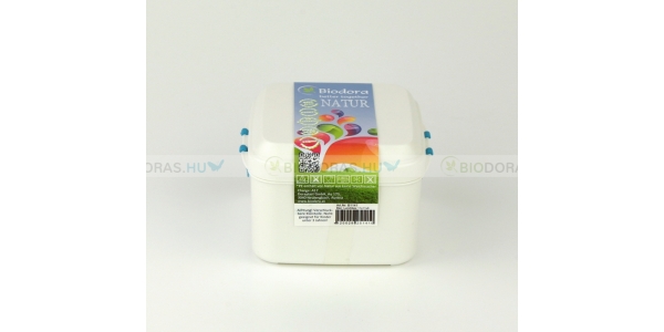 BIODORA Bioműanyag uzsonnás doboz, kék színű visszazáró füllel - 11,9 x 10,9 x 9,8 cm