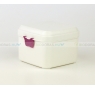 BIODORA Bioműanyag uzsonnás doboz, magenta színű visszazáró füllel - 11,9 x 10,9 x 9,8 cm