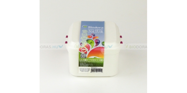 BIODORA Bioműanyag uzsonnás doboz, magenta színű visszazáró füllel - 11,9 x 10,9 x 9,8 cm