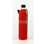 DORAS Üvegkulacs (üvegpalack) piros színű neoprén huzattal - 500 ml