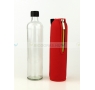 DORAS Üvegkulacs (üvegpalack) piros színű neoprén huzattal - 500 ml