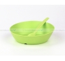 BIODORA Bioműanyag gyerek étkező szett neonzöld színben (2 db mélytányér+1 db kanál)