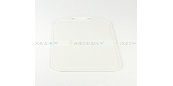 BIODORA Bioműanyag vágódeszka fogófüllel, fehér színben - 28,9 x 21 cm