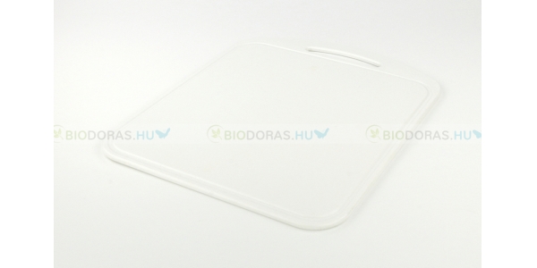 BIODORA Bioműanyag vágódeszka fogófüllel, fehér színben - 32,4 x 26,5 cm