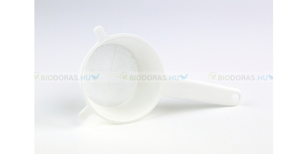 BIODORA Bioműanyag nyeles szita (szűrő), fehér színben - 6 cm