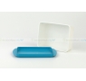 BIODORA Bioműanyag vajtartó doboz fehér színben kék színű tálcával - 13,9 x 9,2 x 4,9 cm