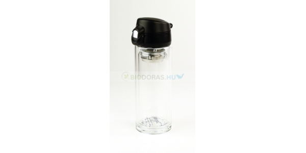 DORAS Kávés és teás üvegkulacs (üvegpalack) - 300 ml - Pót üveg