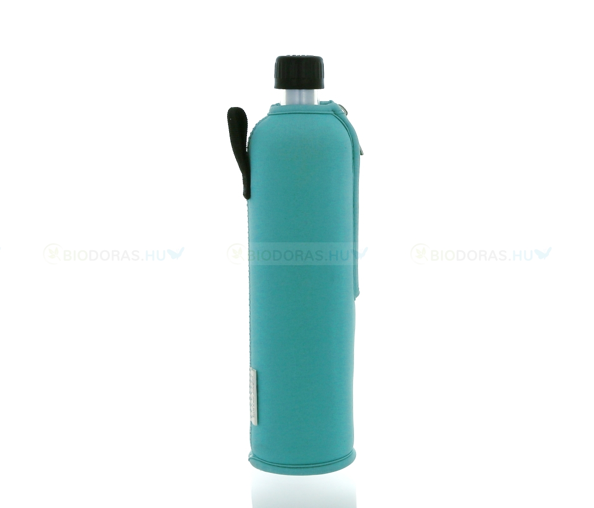 DORAS Üvegkulacs (üvegpalack) türkizkék színű neoprén huzattal - 500 ml