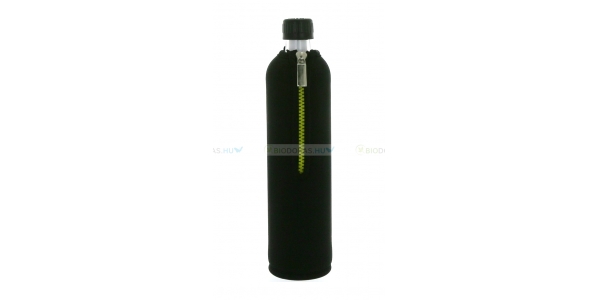 DORAS Üvegkulacs (üvegpalack) fekete színű neoprén huzattal - 500 ml
