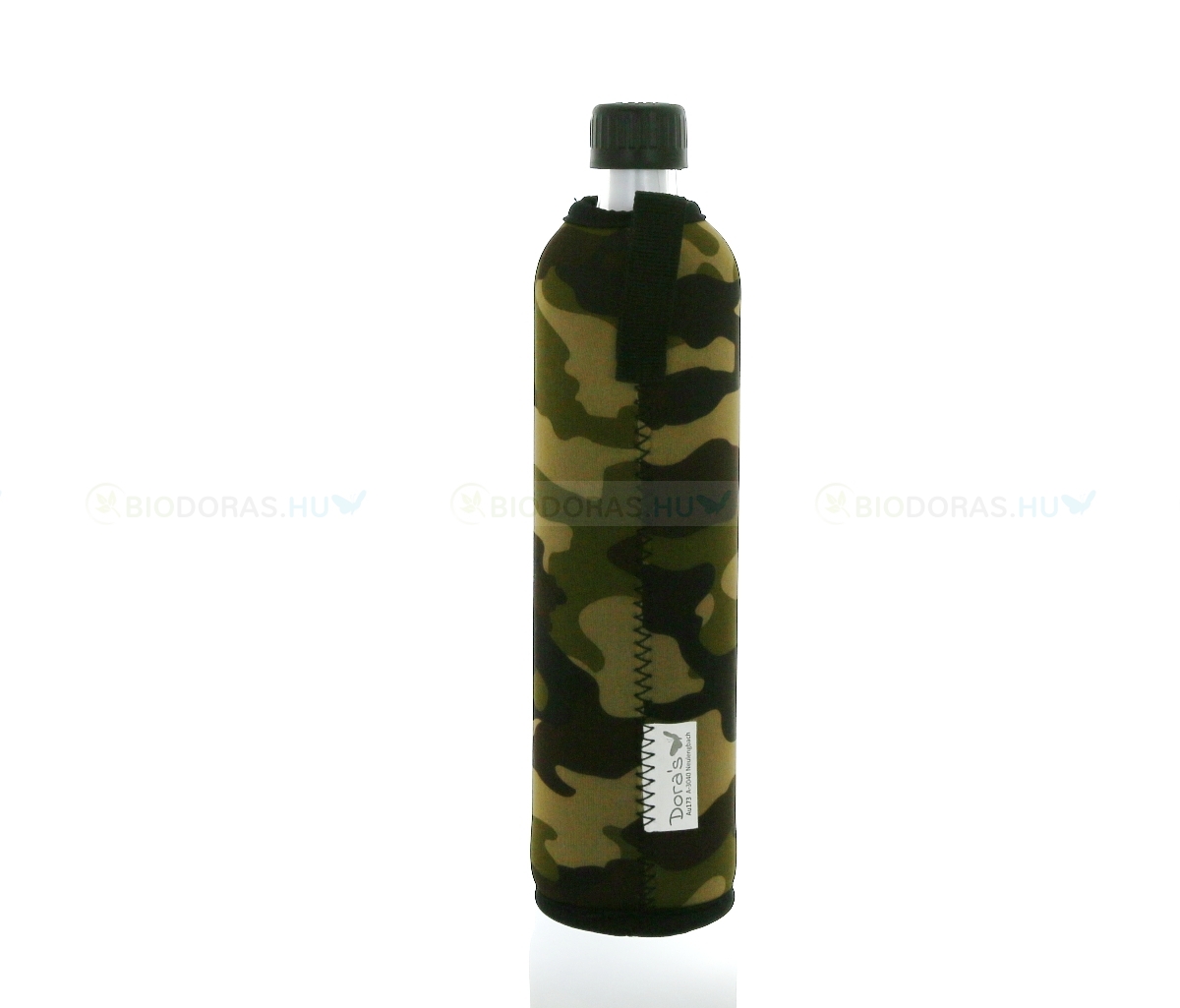 DORAS Üvegkulacs (üvegpalack) terepmintás neoprén huzattal - 500 ml