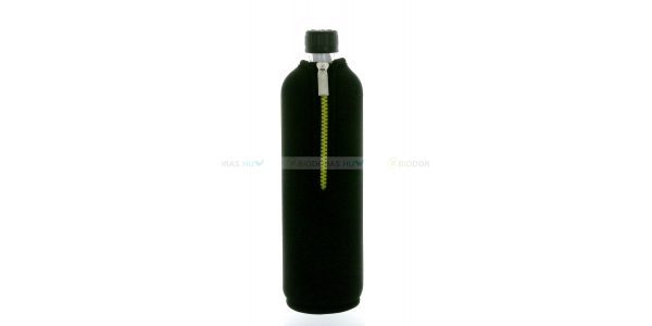 DORAS Üvegkulacs (üvegpalack) fekete színű neoprén huzattal - 700 ml