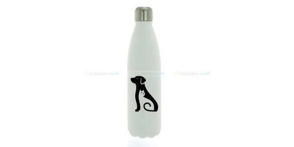 DORAS Kutya és cica mintás termosz, 7 színben rendelhető, 500 ml (0017)