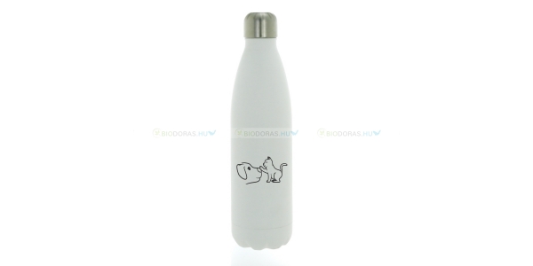 DORAS Kutya és cica mintás termosz, 7 színben rendelhető, 500 ml (0018)