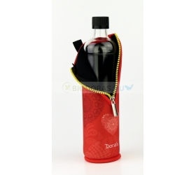 DORAS-uvegkulacs-(uvegpalack)-piros-alapon-sziv-mintas-neopren-huzattal---500-ml