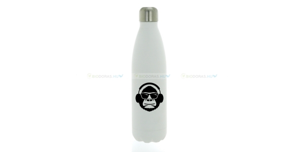 DORAS Fejhallgatós majom mintás termosz, 7 színben rendelhető, 500 ml