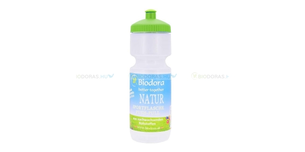 BIODORA Bioműanyag kulacs (sportpalack) zárható, csőrös kupakkal, fehér-zöld színben - 500 ml