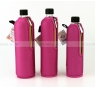 DORAS Üvegkulacs (üvegpalack) rózsaszín színű neoprén huzattal - 700 ml