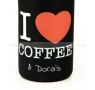 DORAS Kávés és teás üvegtermosz, kifordítható neoprén huzattal, szűrővel, csavaros zárókupakkal - 300 ml